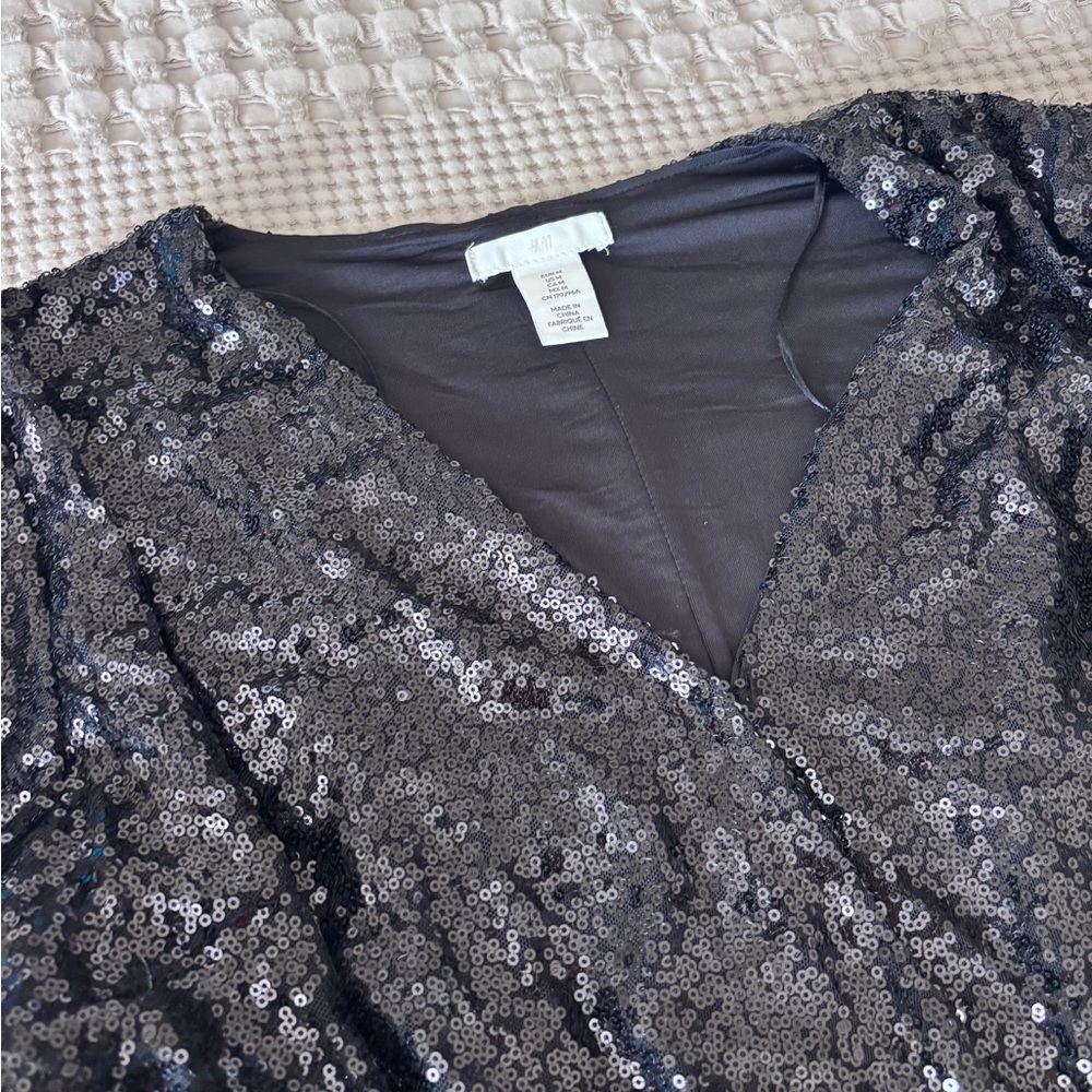 H&M Black Top with H&M Neck Tag